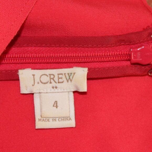 J. Crew Red Scalloped Shift Mini Dress Women Size 4 - Picture 7 of 10